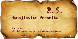 Manojlovits Veronika névjegykártya